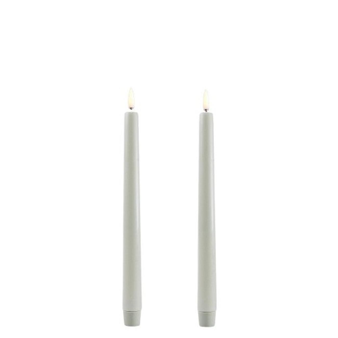 Uyuni Lighting Slim Taper Candle Dusty Green Smooth Set of 2