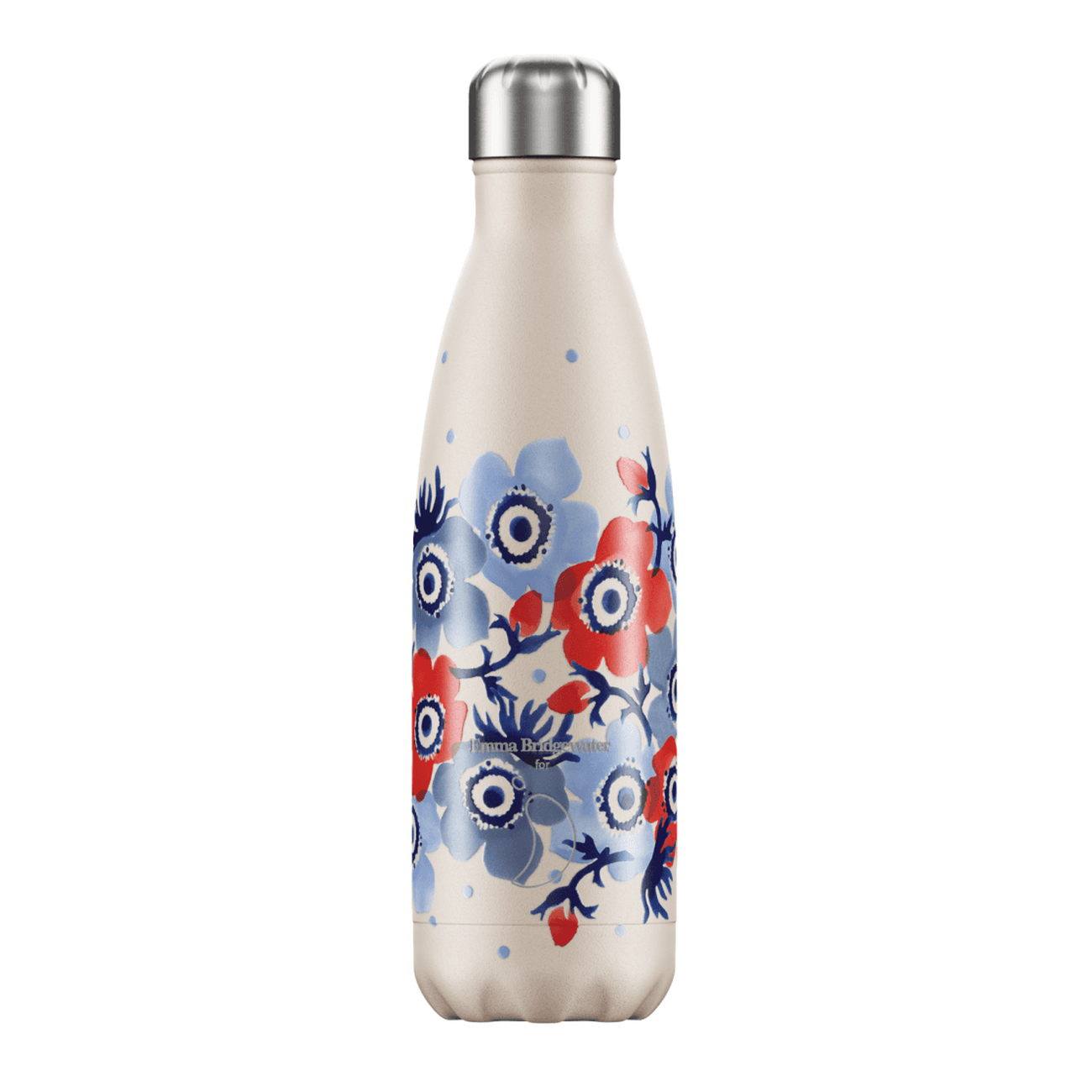 Chilly's 500ml Stainless Steel Water Bottle Emma Bridgewater - Blue Anemone