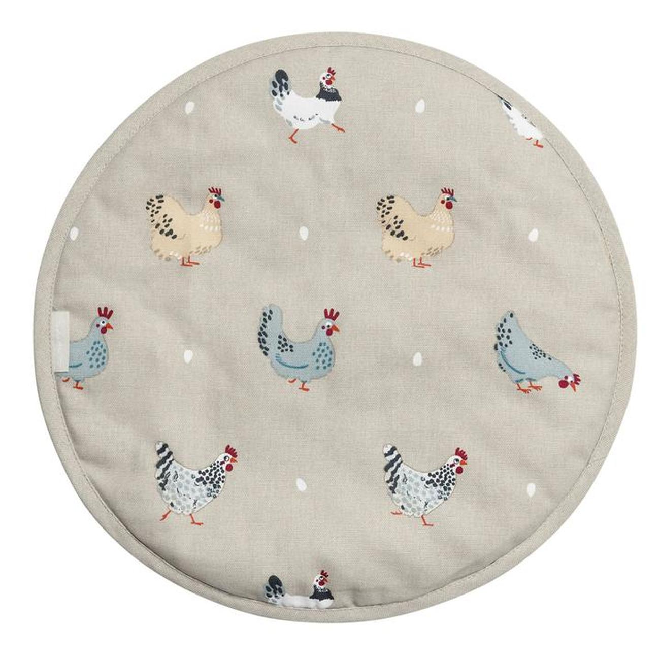 Sophie Allport Lay A Little Egg Hen Circular Hob Cover