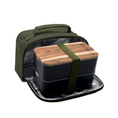 Akinod Bento & Insulated Lunch Bag-Black Khaki