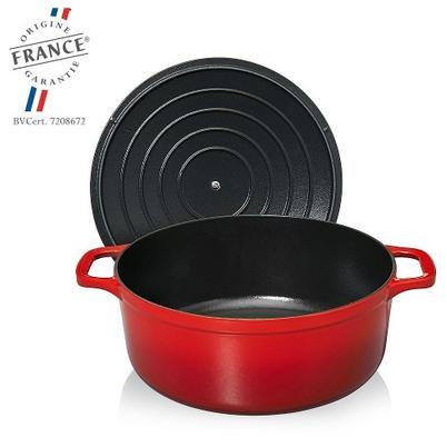 Chasseur Round Casserole-Ruby & Black