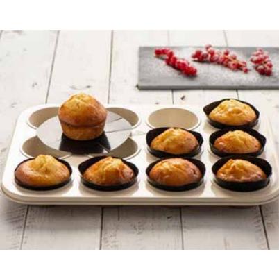 NoStik Muffin Liner Set of 12-Black