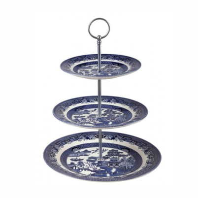 Blue Willow 3 Tier Cake Stand