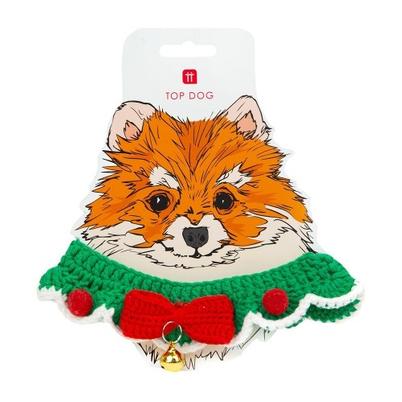 Talking Tables Christmas Crochet Dog Collar