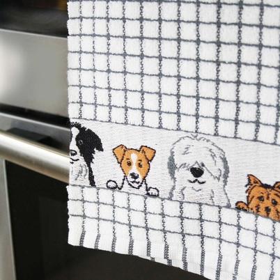 Samuel Lamont Poli Dri Tea Towel Grey Dogs
