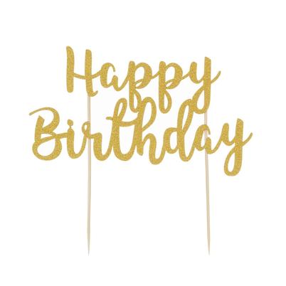 Mason Cash Cake Topper Happy Birthday Gold Glitter