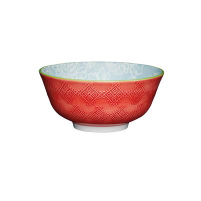 KitchenCraft Leaf Print & Terracotta Look Ceramic Bowl