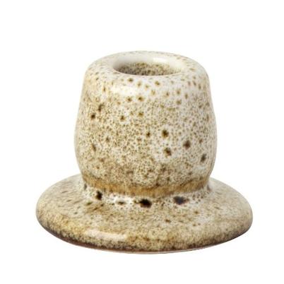 Ceramic Candle Holder Speckled Brown