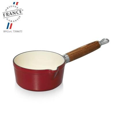 Chasseur Milk Pan 14cm- Red & Cream