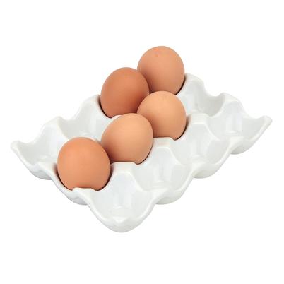Egg Holder White Porcelain 12 Eggs