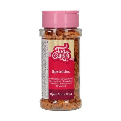 FunCakes Edible Sprinkles Open Star Gold 50g