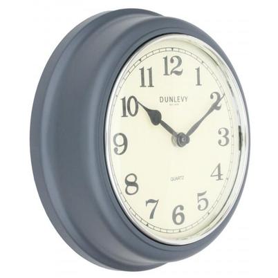 Dunlevy Deep Wall Clock Plastic Grey 10in