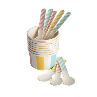 Eddingtons Paper Ice Cream Cups & Spoons Set