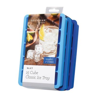 Epicurean Classic Ice Cube Tray Blue Pack of 3
