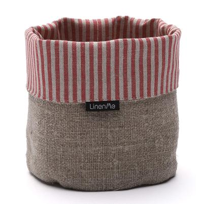 LinenMe Linen Cotton Jazz Basket Red Natural