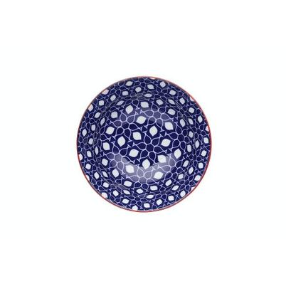 KitchenCraft Blue Floral Geometric Ceramic Bowl