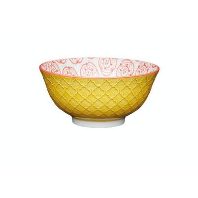 KitchenCraft Bright Yellow Floral Ceramic Bowl