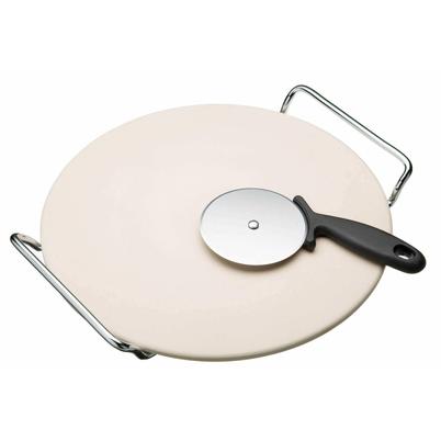 KitchenCraft World of Flavours Pizza Stone & Cutter