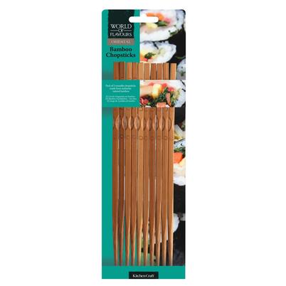 KitchenCraft World Of Flavours Oriental Bamboo Chopsticks 10pcs