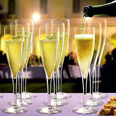 Luigi Bormioli Vinoteque Perlage Flute Champagne Glasses 6pc Set