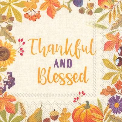 IHR Lunch Napkins Thankful & Blessed