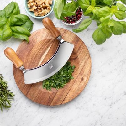 Mezzaluna Herb & Salad Chopper with Board, Stainless Steel - Excalibur by Jean Patrique