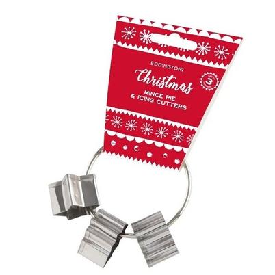 Eddingtons Christmas Set of 3 Mince Pie & Icing Cutters