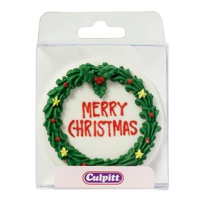 Culpitt Sugar Decorations Round Christmas Wreath Plaque