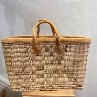 Shopping Basket Leather Trimmed Large