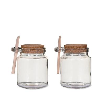Glass Sprinkle Jars Set of 2 with Wooden Spoons