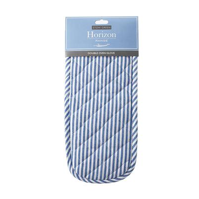 Horizon Double Oven Gloves Pin Stripe Blue