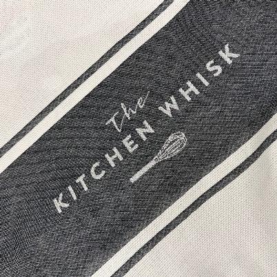 The Kitchen Whisk French Jacquard Tea Towel Charcoal