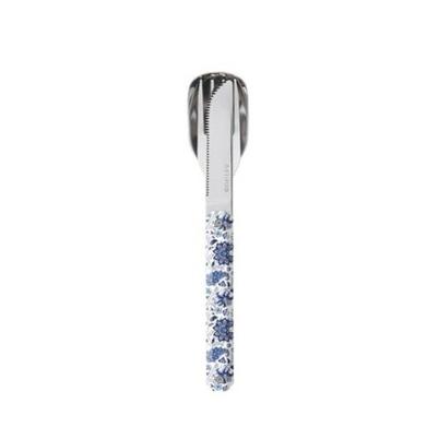 Akinod Straight Magnetic 3pc Cutlery-Blue Flower