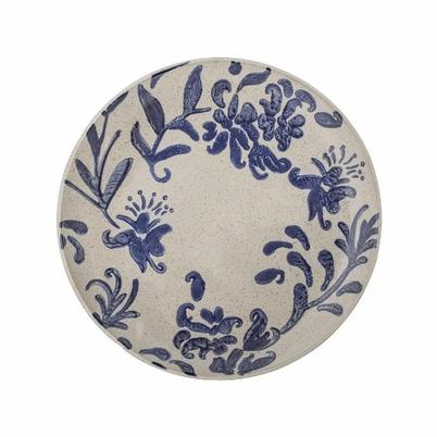 Petunia Plate Blue Stoneware