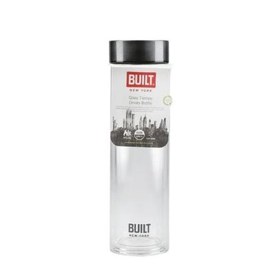 Built Tiempo Glass Water Bottle 450ml-Charcoal