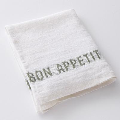 Charvet Editions Linen Placemat-Napkin Khaki Bon Appetit