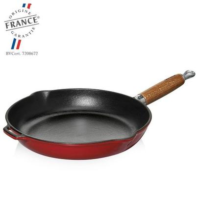 Chasseur 14-inch Flame Red Rectangular French Enameled Cast Iron Grill Pan  with Handles