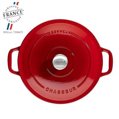 Chasseur Round Casserole 26cm-Ruby & Black