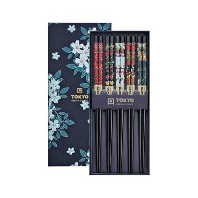Tokyo Design Studio Cherry Blossom Blue Chopstick Giftset 5