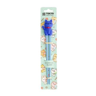 Tokyo Design Studio Lucky Cat Blue Children Chopsticks