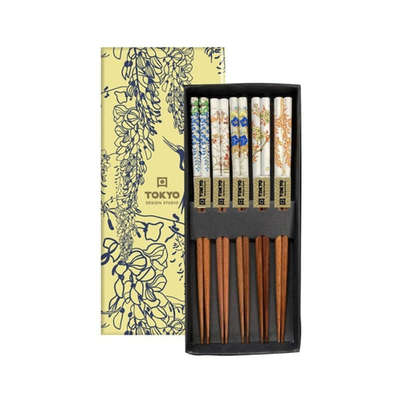 Tokyo Design Studio Floral Patterns Chopstick Giftset 5
