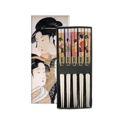 Tokyo Design Studio Geisha White Chopstick Giftset 5