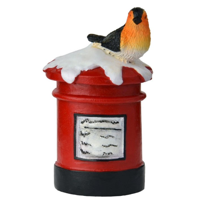 Resin Post Box With Robin Cake Topper