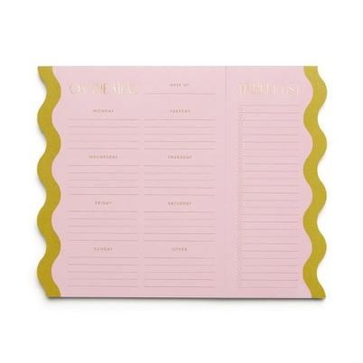 Designworks Ink Meal Planner Notepad with Magnets Pink & Chartreuse 