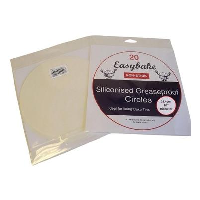 EasyBake Round Siliconised Baking Papers 10 Inch