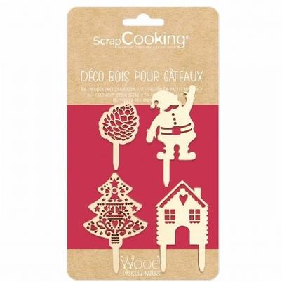 Eddingtons Christmas Cake Wooden Decorations Set of 4