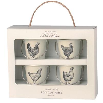 Eddington Mill House Cream Vintage Hens <b>Egg</b> <b>Cup</b>s Set of 4