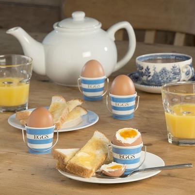 Eddington Mill House <b>Egg</b> <b>Cup</b>s Set of 4-Blue & White