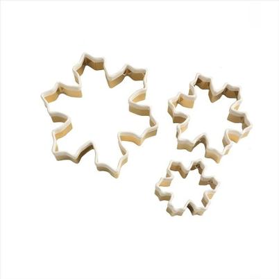 Eddingtons Brass 3pc Christmas Snowflake Cookie Cutters with White Top