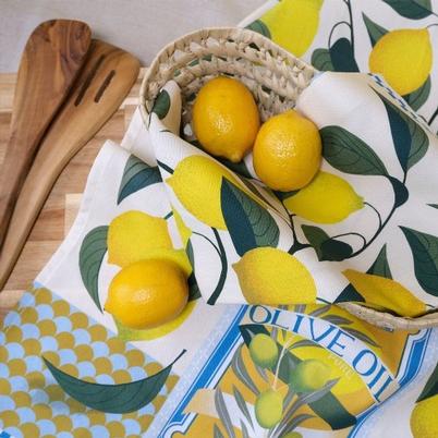 Elite Tin Printer Johnson Lemon Tea Towel Cotton